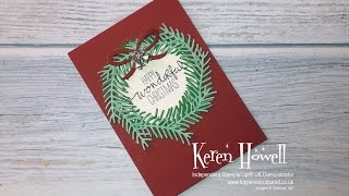 Stampin' Up! Pretty Pines Christmas Wreath card