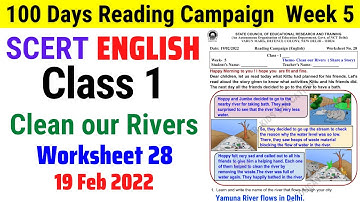 Class 1 Worksheet 28 English Week 5 (19/2/22) || Class 1 English Week 5 Activity sheet 28