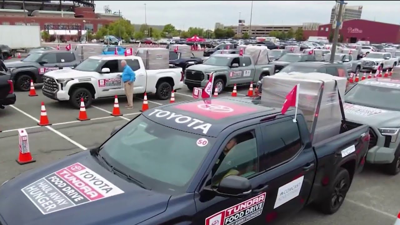 Dozens of trucks delivered food for families in need in Philly