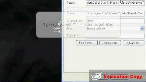 How To Open CoD4 In A Window Mode ( not full screen )