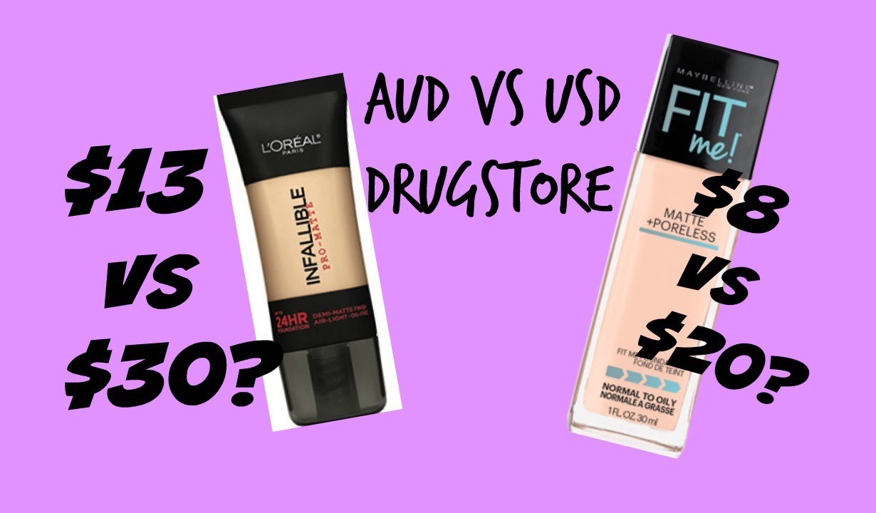 AUD VS USD DRUGSTORE MAKE UP PRICES
