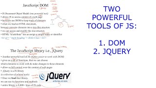 JavaScript | Two Powerful Tools | DOM & jQuery