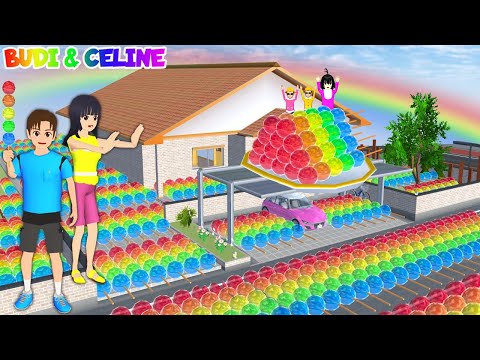 Rumah Yuta Mio Banjir Sate Bola-bola Rainbow Jelly😱 Baby Celine Parkour Makan Semua Jelly