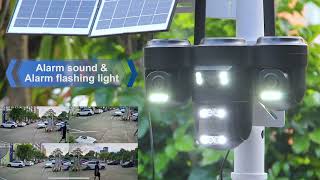 20Mp Ai 4-Lens Solar Ptz Security Camera Aov 247 Recording Dual Solar Outdoor Surveillance Camera