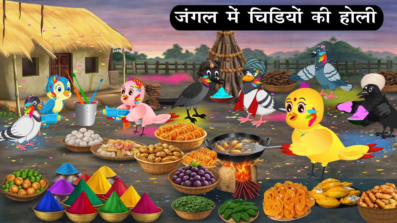 चिड़िया की होली की कहानी | Tuni Chidiya Achi Kahani| Kauwa Chidiya wala Hindi Cartoon | Cartoon