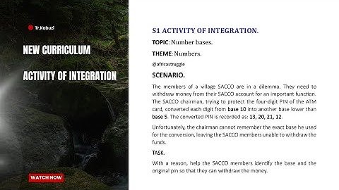 S1 Activity Of Integration solution topic 1............@africastruggle