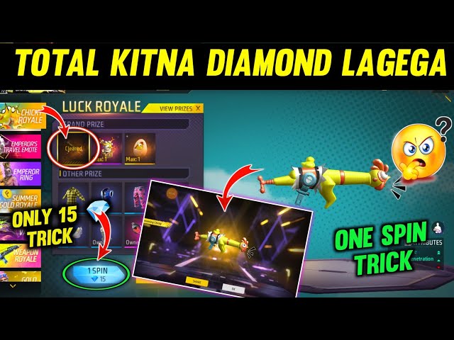 New Xm8 Screaming chicky Skin 1 Spin Trick 😍 ! New Chicky Royal Me Kitna Diamond Lagega Ff New Event class=