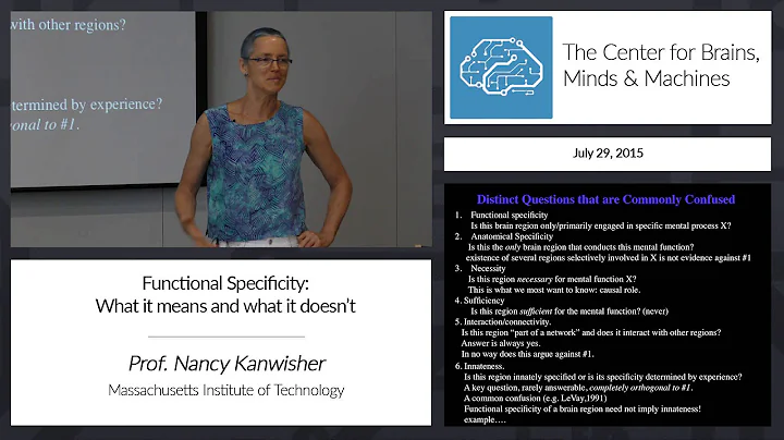 Prof. Nancy Kanwisher - Functional Specificity: Wh...
