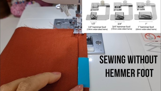 Madam Sew Rolled Hem Presser Foot Set 3 Piece Wide Hemmer Foot Kit Includes  1/2, 3/4 and 1 Presser Feet Compatible with Singer, Brother, Babylock,  Euro-Pro, Janome and More