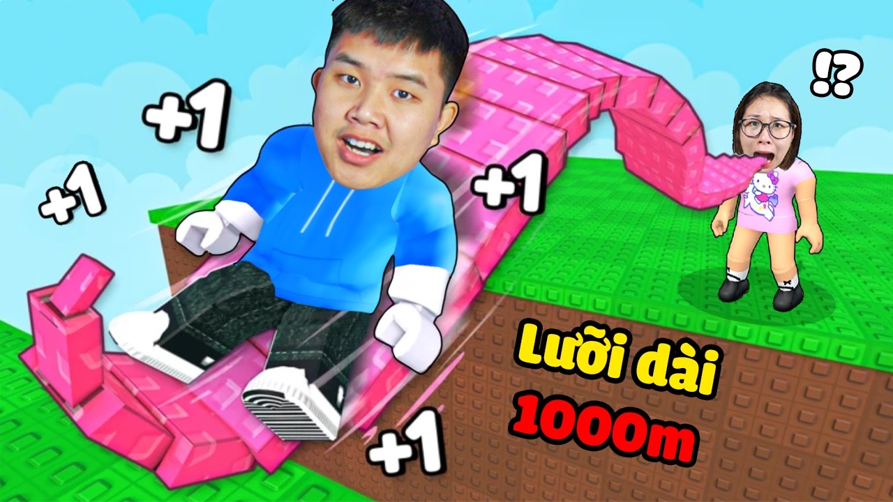 +1m Độ Dài Lưỡi Mỗi Giây Để Vượt Thử Thách ROBLOX TOUNGE ESCAPE cùng bqThanh và Ốc