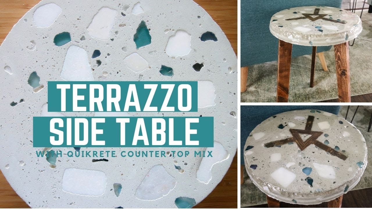 How To Make A Diy Terrazzo Side Table Using Quikrete Concrete