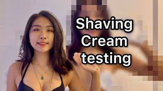 4K| Foam applying on skin |Product testing shaving cream | #transparent