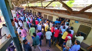 Peak hour rush in central line #mumbailocal #centralline #AClocal #Dombivali #kalyan
