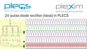 24-pulse diode rectifier (ideal) in PLECS