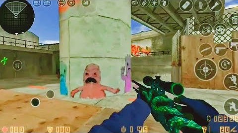 Counter-Strike 1.6 | AWP Atheris New Mod Skins | Overpass Map | Offline Android Fps Gameplay