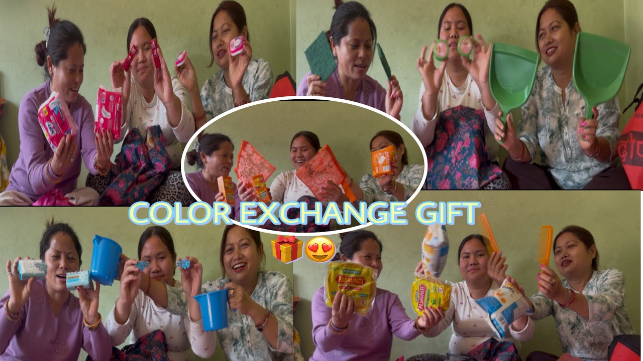 COIOR EXCHANGE GIFT 🎁 WITH SISTER & VADHAINI || MINU GURUNG ❤️