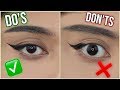 WINGED EYELINER DO'S AND DON'TS FOR HOODED EYES!!! AND EASY EYELINER HACKS!!!