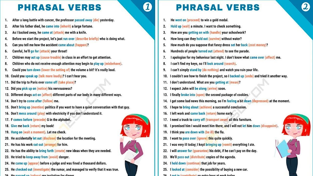 1000+ Phrasal Verbs List in English from A-Z • 7ESL