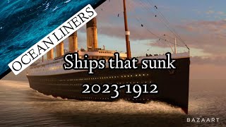 Ships that sunk 2023-1912