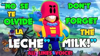 !Don't FORGET the MILK!! All lines Voice GROM! | Brawl Stars lines Voice