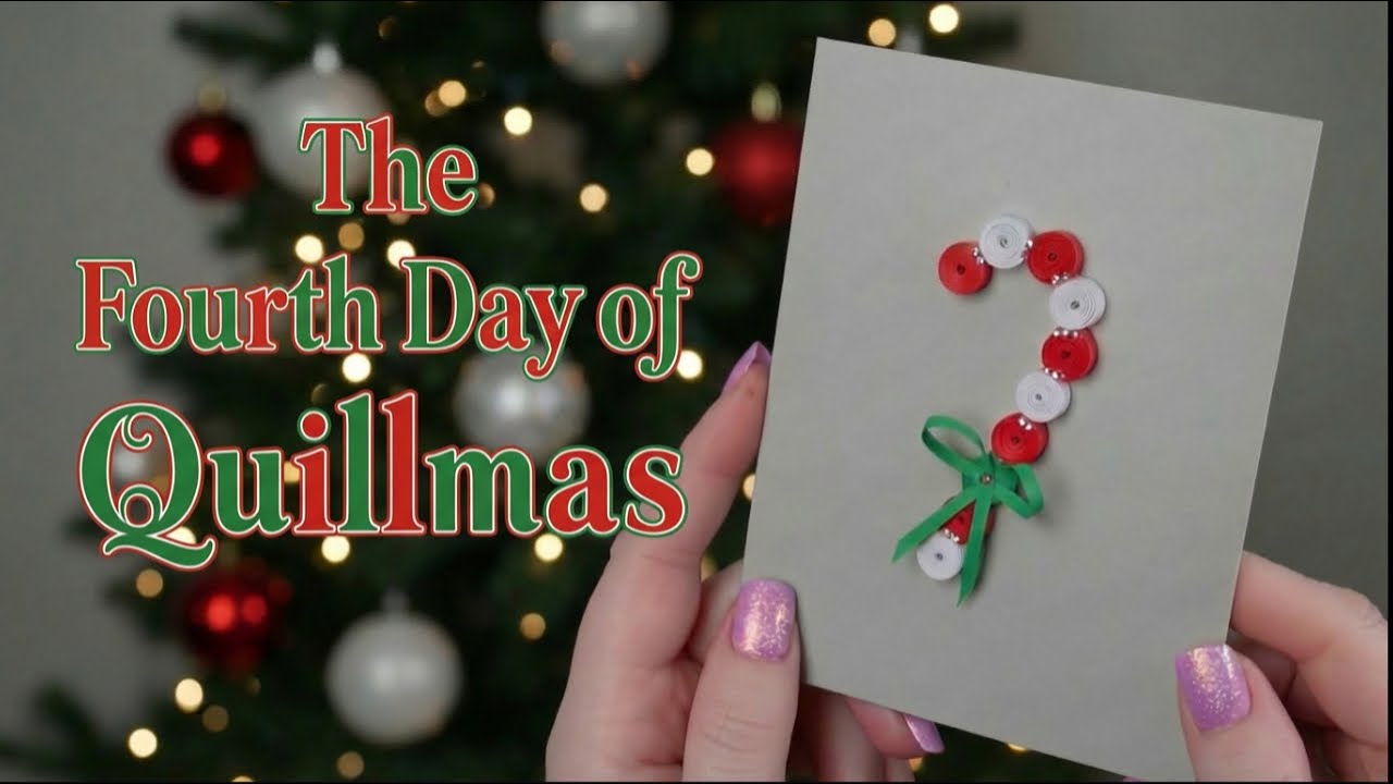 Paper Quilling Candy Cane Ornaments | Easy Christmas Crafts for Handmade Cards