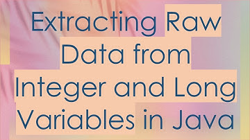 Extracting Raw Data from Integer and Long Variables in Java