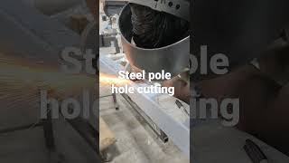 #shorts How to cutting steel pole hole with grinder