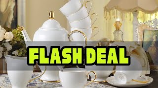 Grace Bone China Coffee Set White Gold Porcelain Tea Set Advanced Pot Cup Ceramic Mug Sugar Bowl Cr