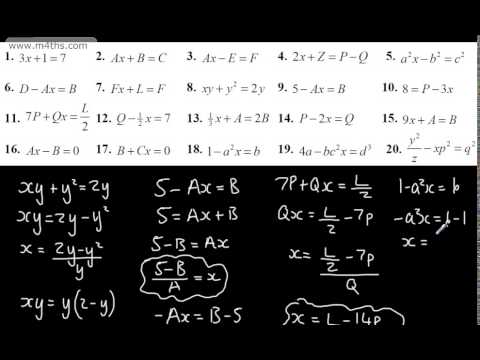 GCSE Maths - Changing the Subject of an Equation (rearranging formula ...