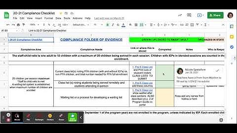 20-21 Compliance Checklist - Google Sheets