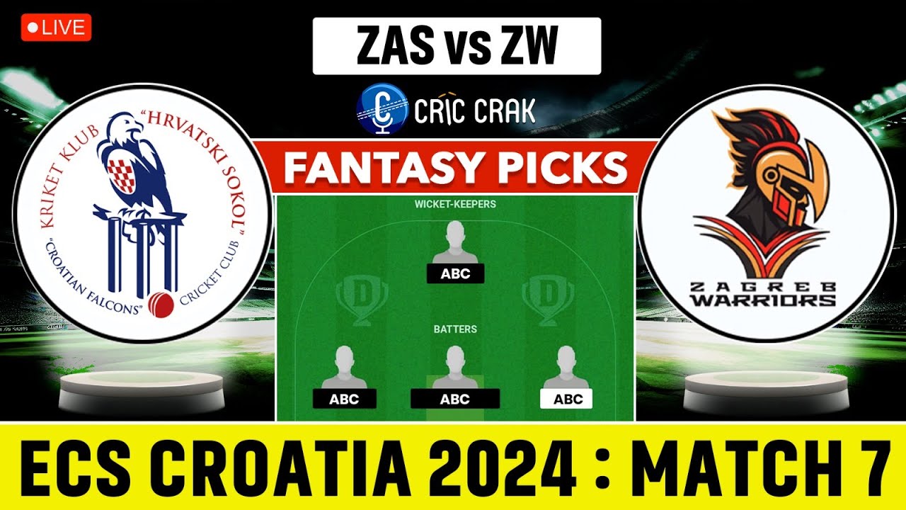 🔴Live ECS T10 Croatia: ZW vs ZAS Dream11 Team I Zagreb Sokol vs Zagreb ...