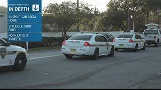 2 arrested after struggle between officer, burglary suspect