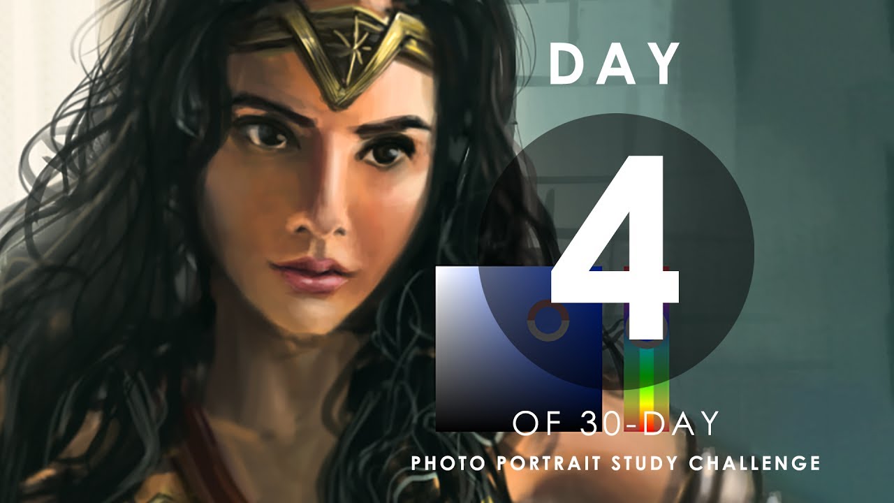 How to Paint Digital Portraits - Day 04 of 30 - Real Time Demo - YouTube