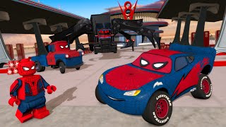 Cars McQueen Vs Lego SPIDER-MAN Vs Truck-Spider (music video)