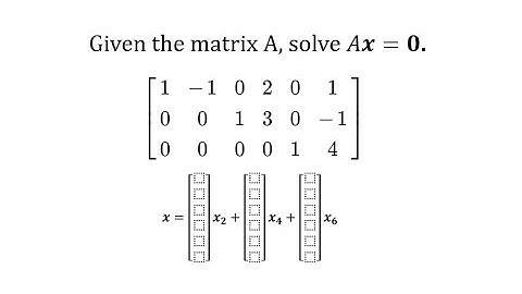 Homogeneous Systems: Given a Coefficient Matrix, Solve Ax=0