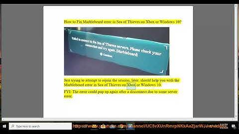 Fix Marblebeard error in Sea of Thieves on Xbox or Windows 10 (8/19/22 Updated)