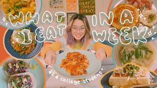 what i eat in a week at college (healthy & realistic)
