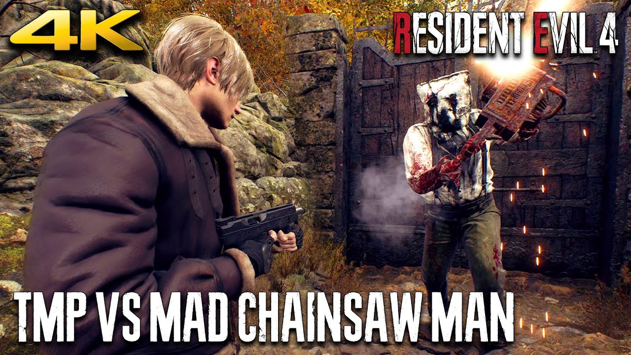 RESIDENT EVIL 4 REMAKE - TMP VS "Mad Chainsaw Man" Boss Fight DEMO Gameplay (4K 60FPS)