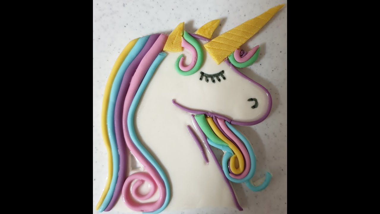 how to make unicorn cake topper tutorial with english subtitles very