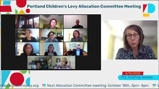 Portland Children's Levy 2022-06-14 Allocation Committee Meeting