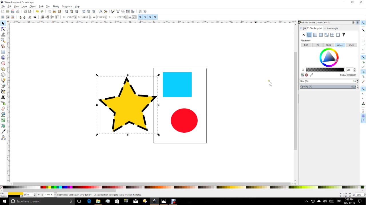 Inkscape Controlling fill and stroke in Inkscape - YouTube