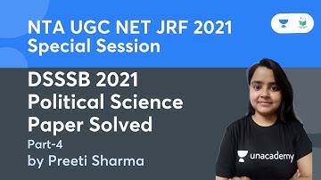 DSSSB 2021 Political Science Paper Solved (Part-4) | NTA UGC NET JRF 2021 | by Preeti Sharma