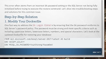 Restoring Your SQL Server Database with Docker: Solving the SA Login Error