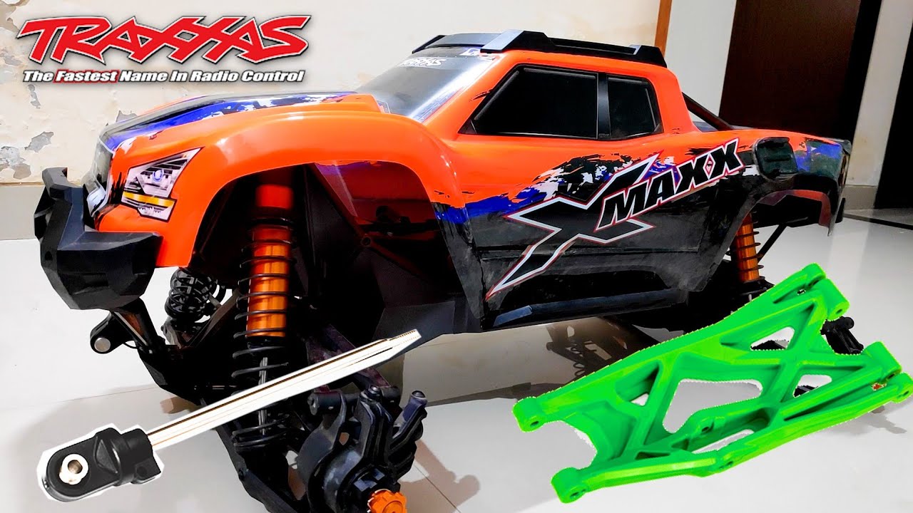 Traxxas X-Maxx How to Install HD Lower Arm & Repair Bent Shock Shaft ...