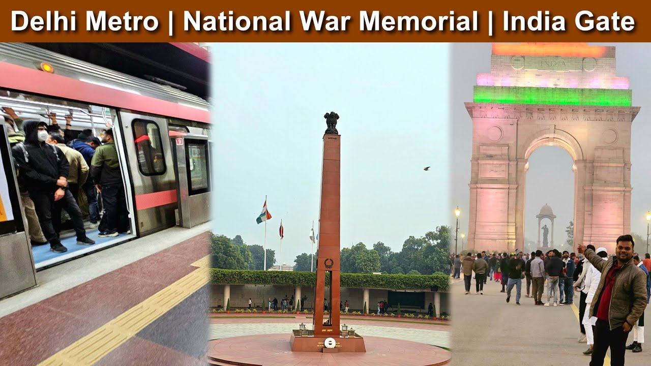 दिल्ली दर्शन Vlog | Delhi Metro Ride | Kartavya Path | India Gate | National War Memorial 