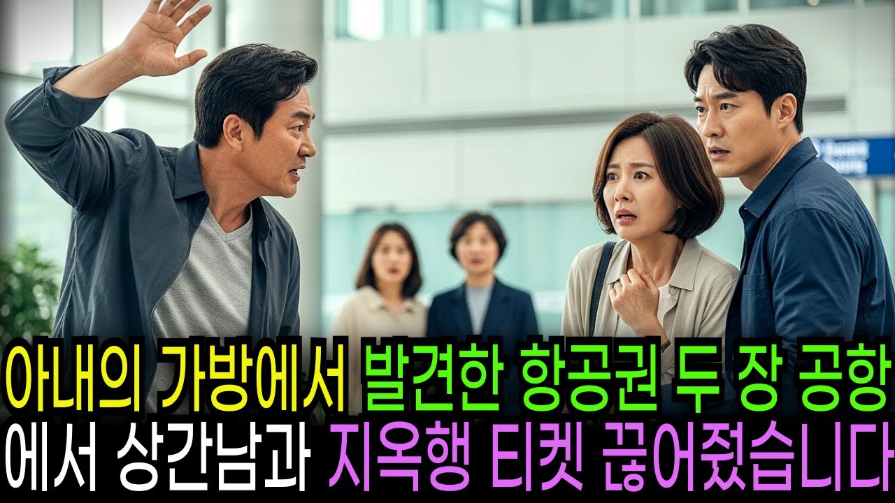 아내의 가방에서 발견한 항공권 두 장 공항에서 상간남과 지옥행 티켓 끊어줬습니다