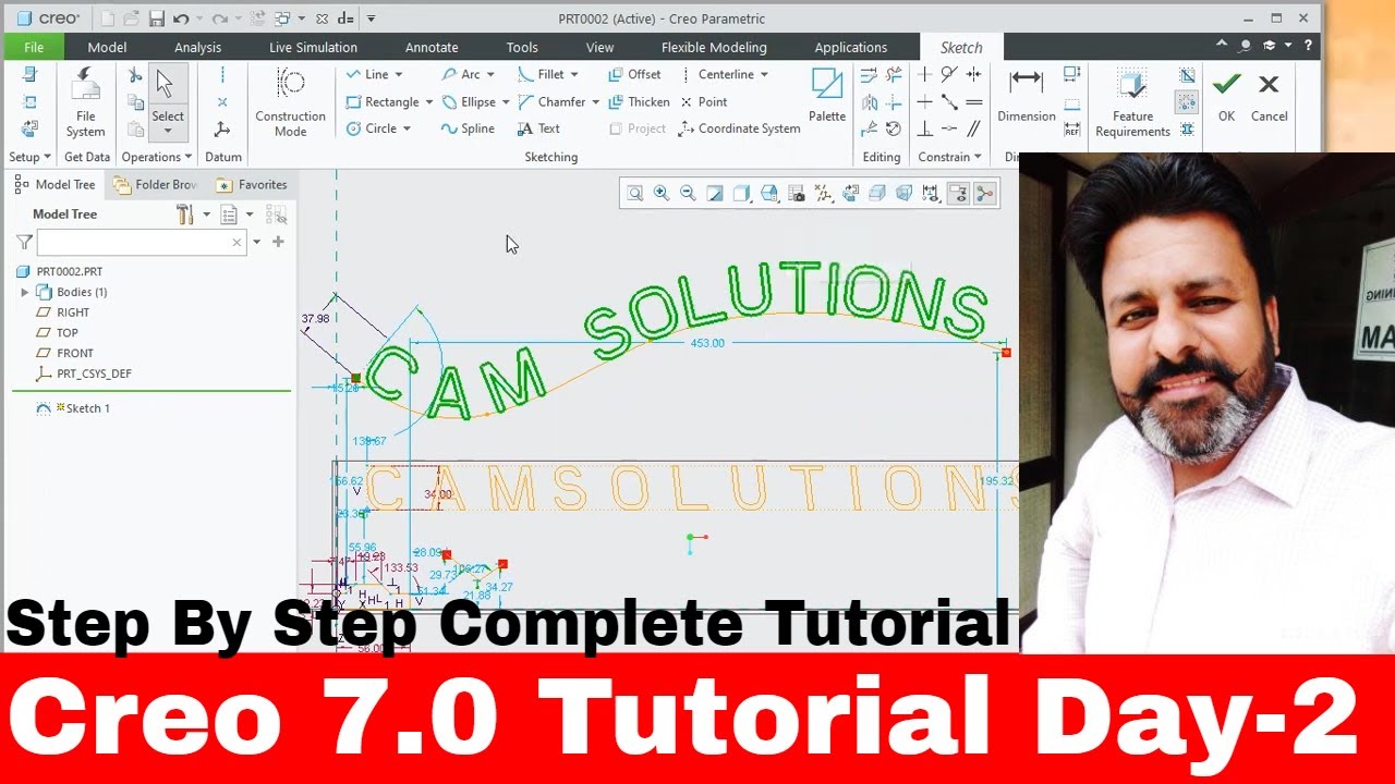 Creo 7.0 tutorial for beginners day-2 | Creo 7 tutorial | Cam Solutions ...