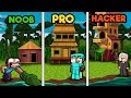 Minecraft - JUNGLE BIOME HOUSE! (NOOB vs PRO vs HACKER)