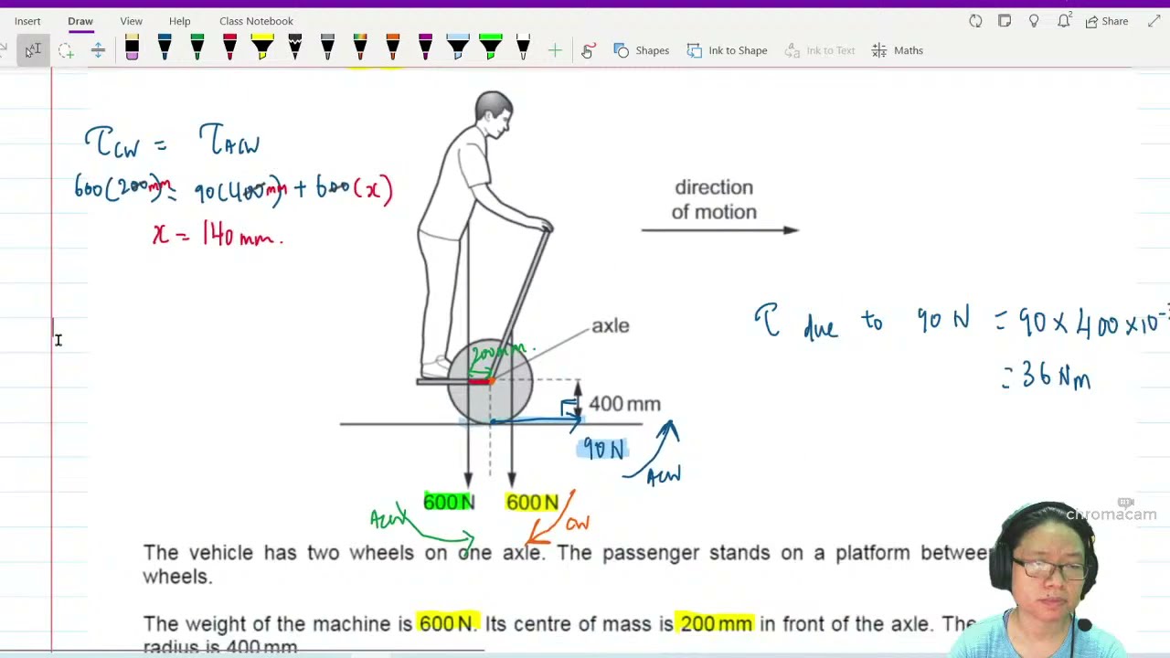 4 2c Ex3 ON17 P11 Q14 Segway Vehicle Balance | Oct/Nov 2017 | Cambridge A Level 9702 Physics
