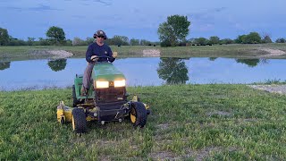 John Deere 425 Mowing Around My Pond